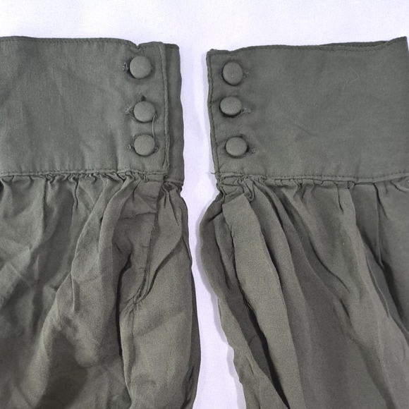 TORRID Green Challis Tie Front Top with Paisley Embroidery - Picture 12 of 14